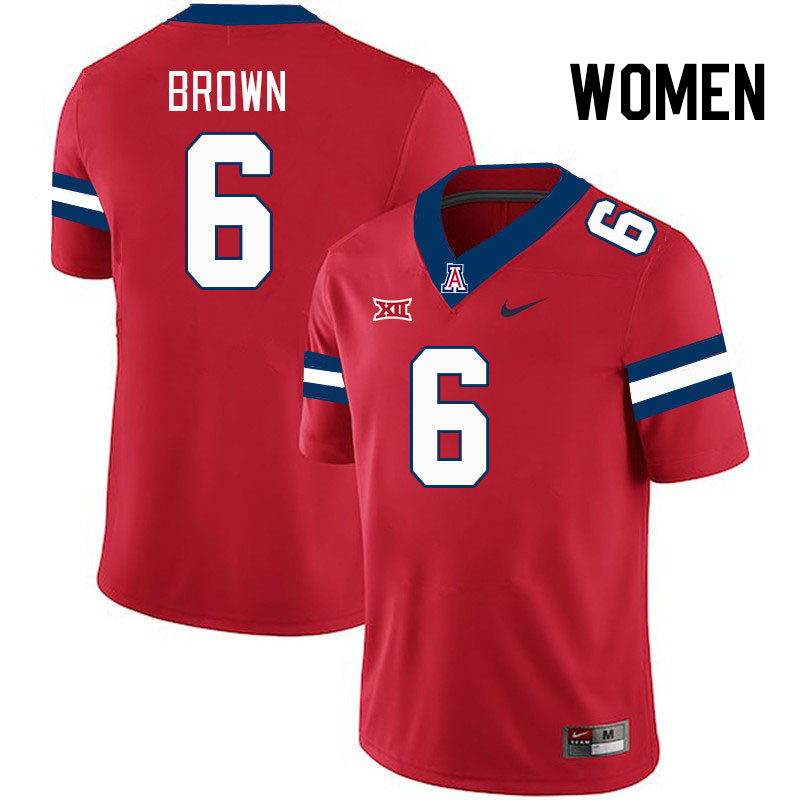 Women #6 Taye Brown Arizona Wildcats Big 12 Conference College Football Jerseys Stitched-Red